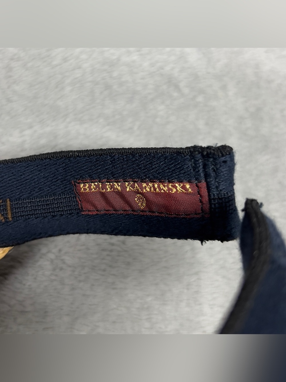 Helen Kaminski Bianca Logo Visor Natural Raffia Navy Slide-On One Size Hat - Picture 7 of 7